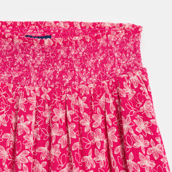 تنورة طويلة مطرزة وردية اللون للفتيات